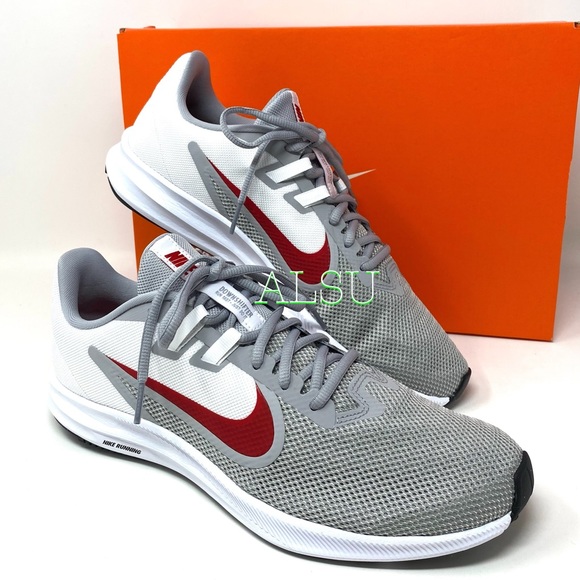 Nike Downshifter 9 Wolf Grey Canvas Men’s Sneakers - Picture 8 of 12